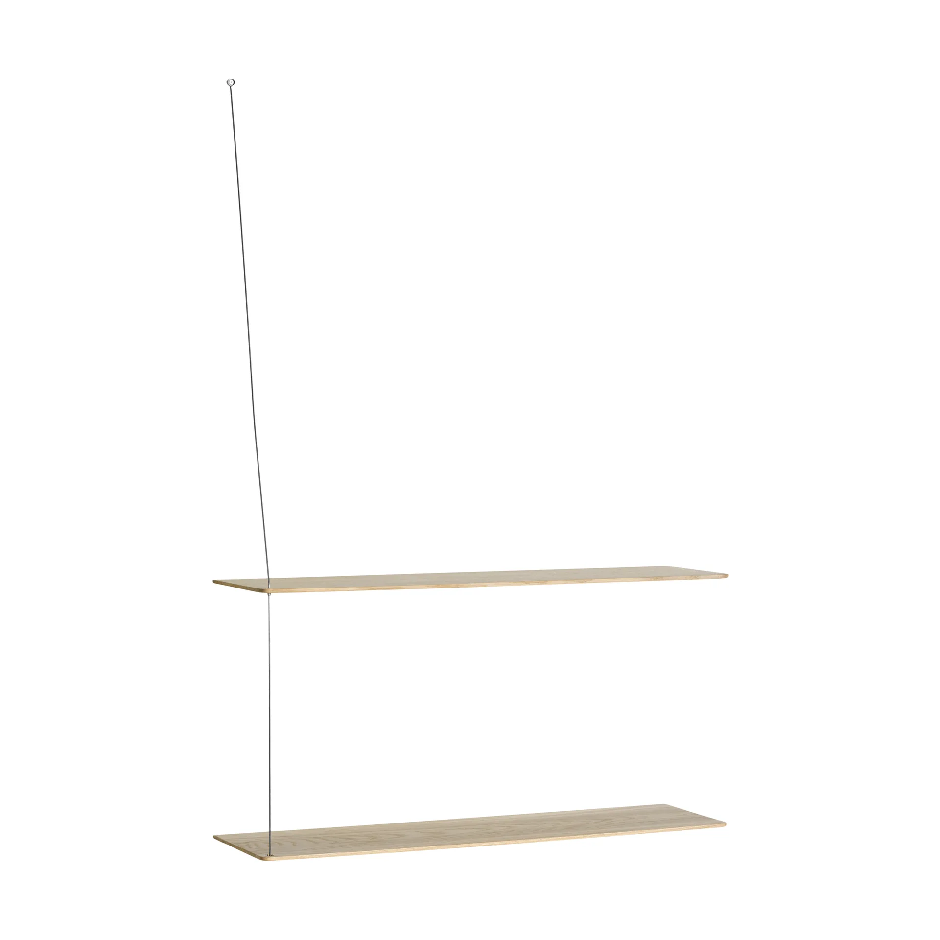 Stedge hylle, Hvitpigmentert eik-børstet stål, 80 cm, 2 hyller Woud
