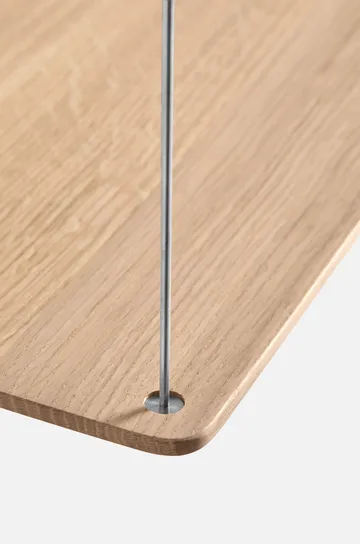 Stedge hylle - Hvitpigmentert eik-børstet stål, 80 cm, 2 hyller - Woud