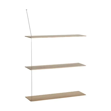 Stedge hylle - Hvitpigmentert eik-børstet stål, 80 cm, 3 hyller - Woud
