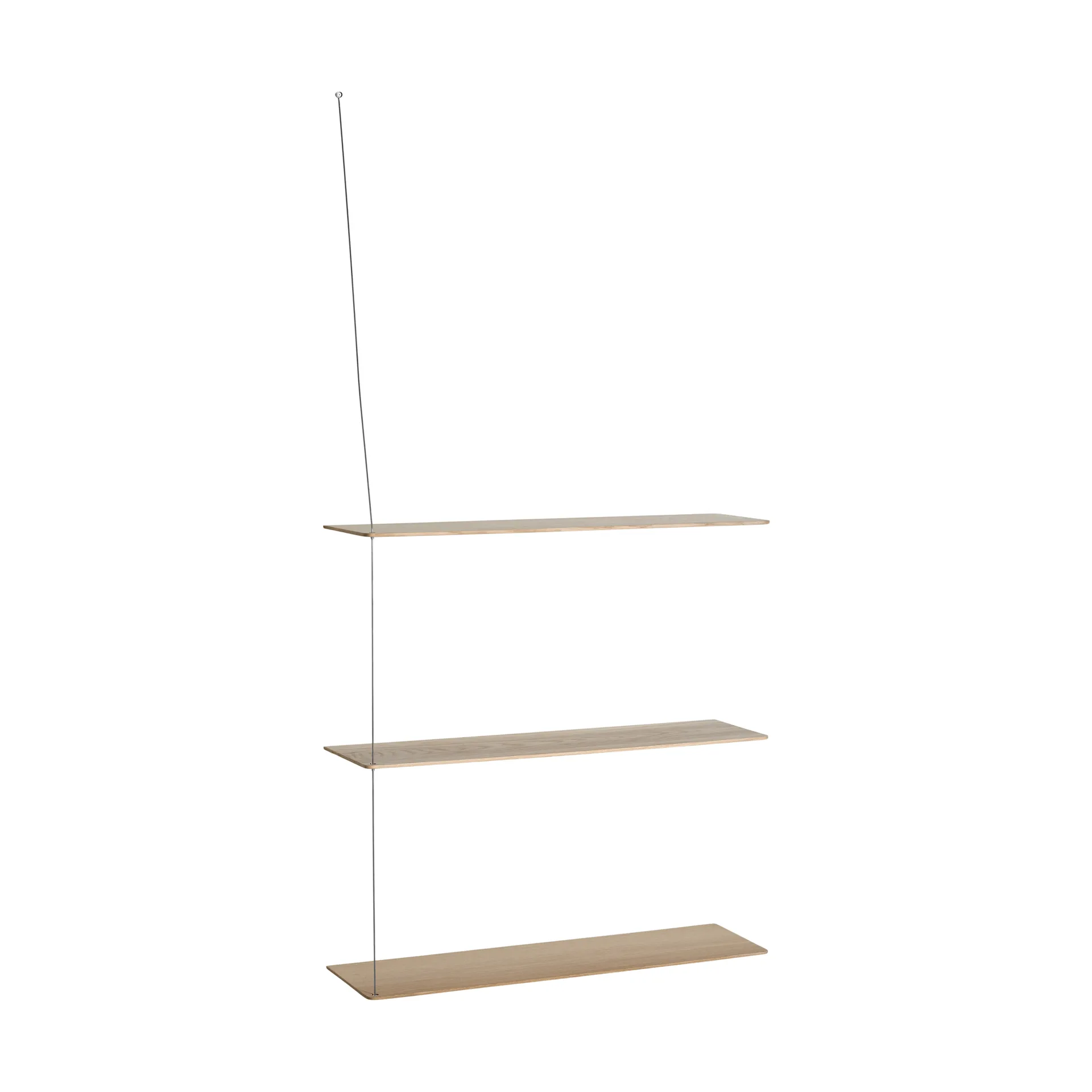 Stedge hylle, Hvitpigmentert eik-børstet stål, 80 cm, 3 hyller Woud