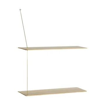 Stedge hylle - Hvitpigmentert eik-messing, 60 cm, 2 hyller - Woud