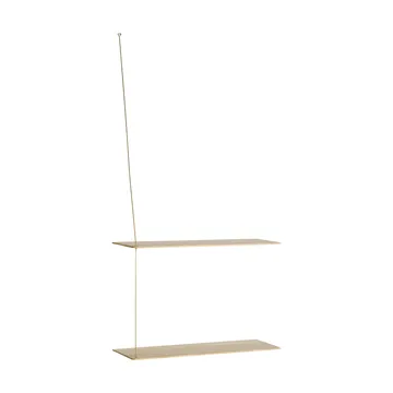 Stedge hylle - Hvitpigmentert eik-messing, 60 cm, 2 hyller - Woud