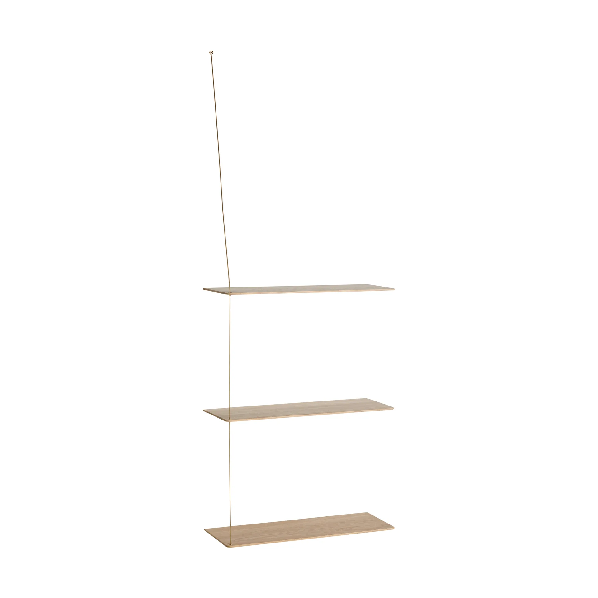 Stedge hylle, Hvitpigmentert eik-messing, 60 cm, 3 hyller Woud