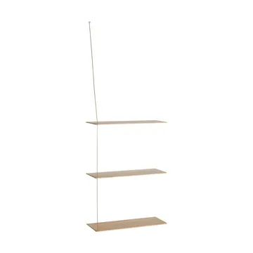 Stedge hylle - Hvitpigmentert eik-messing, 60 cm, 3 hyller - Woud