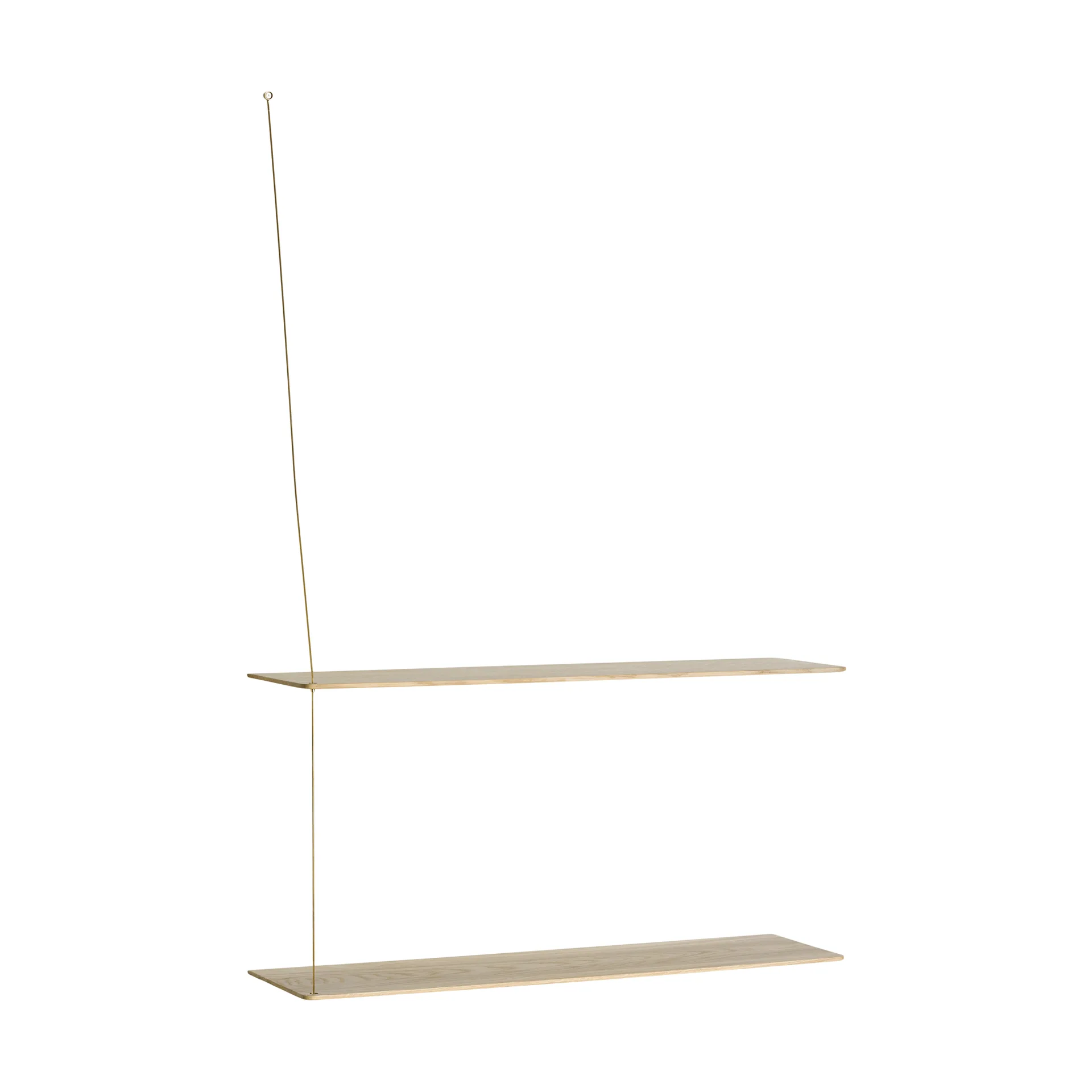 Stedge hylle, Hvitpigmentert eik-messing, 80 cm, 2 hyller Woud