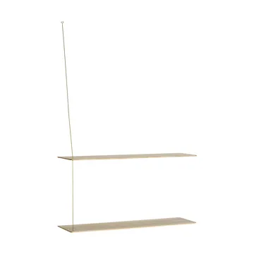 Stedge hylle - Hvitpigmentert eik-messing, 80 cm, 2 hyller - Woud