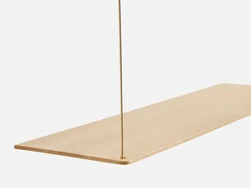 Stedge hylle - Hvitpigmentert eik-messing, 80 cm, 2 hyller - Woud