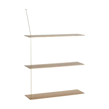 Stedge hylle - Hvitpigmentert eik-messing, 80 cm, 3 hyller - Woud