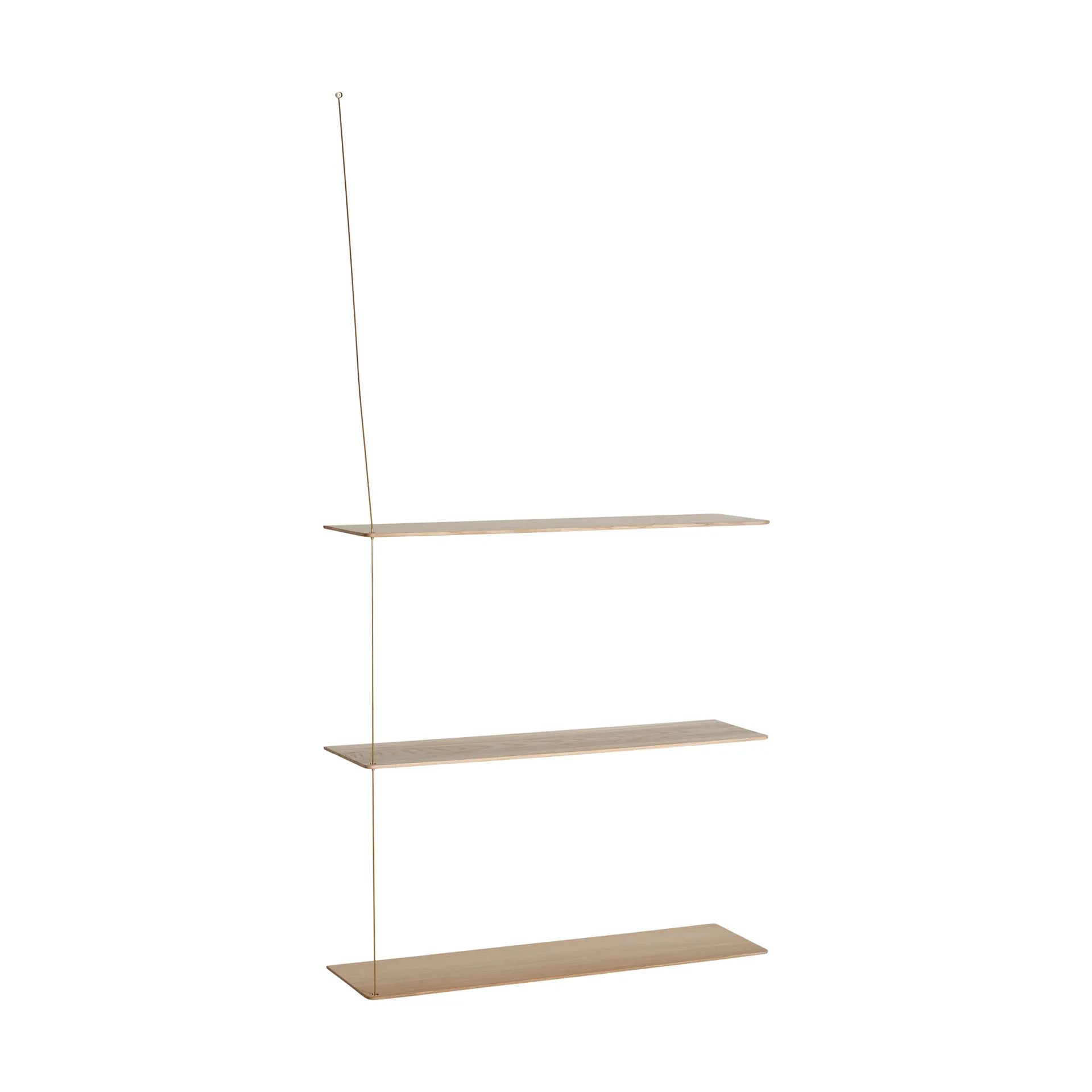 Stedge hylle, Hvitpigmentert eik-messing, 80 cm, 3 hyller Woud