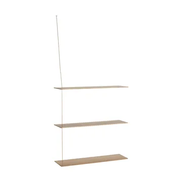 Stedge hylle - Hvitpigmentert eik-messing, 80 cm, 3 hyller - Woud