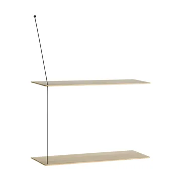 Stedge hylle - Hvitpigmentert eik-svart, 2 hyller, 60 cm - Woud