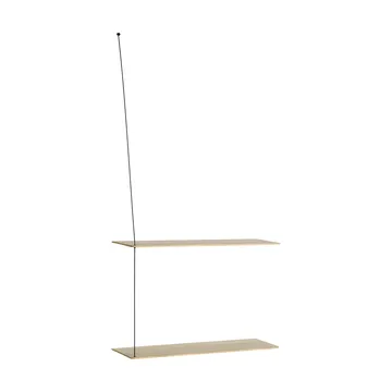 Stedge hylle - Hvitpigmentert eik-svart, 2 hyller, 60 cm - Woud
