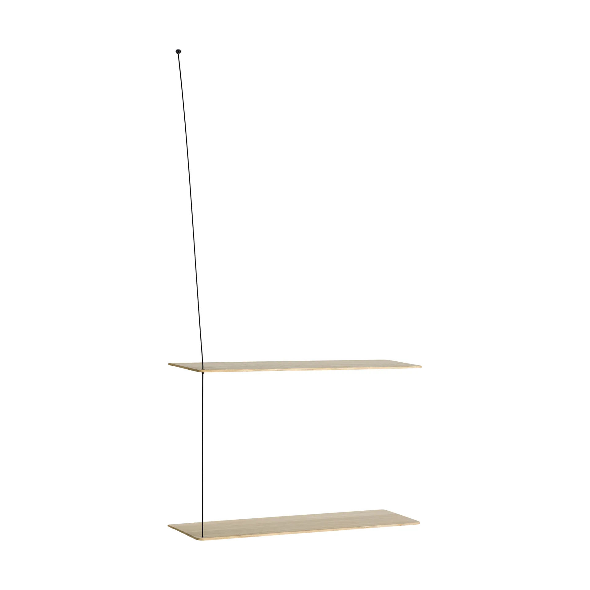 Stedge hylle, Hvitpigmentert eik-svart, 2 hyller, 60 cm Woud Stedge hylle, Hvitpigmentert eik-svart, 2 hyller, 60 cm Woud