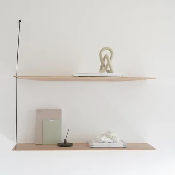 Stedge hylle - Hvitpigmentert eik-svart, 80 cm, 2 hyller - Woud
