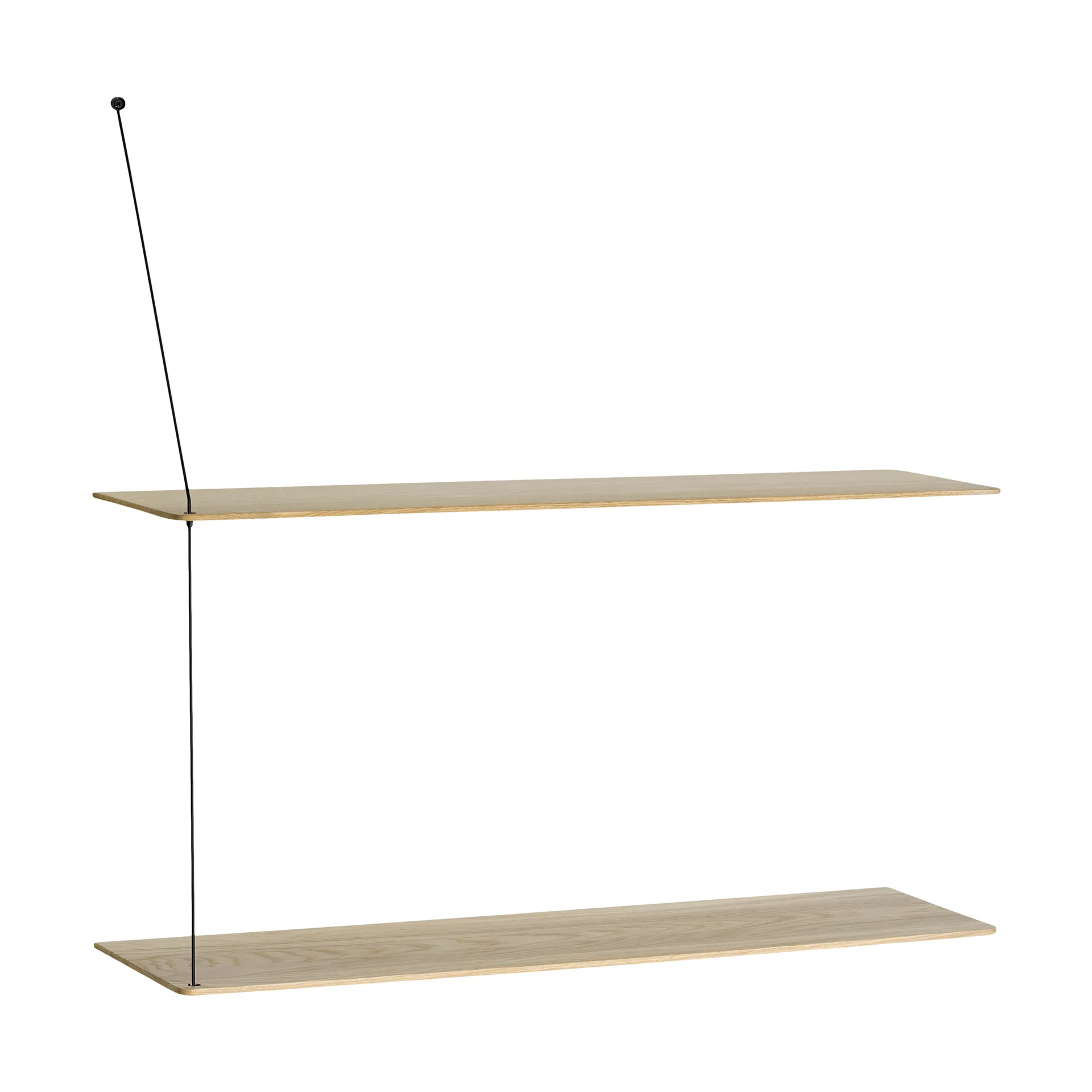 Stedge hylle, Hvitpigmentert eik-svart, 80 cm, 2 hyller Woud