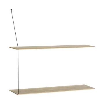 Stedge hylle - Hvitpigmentert eik-svart, 80 cm, 2 hyller - Woud