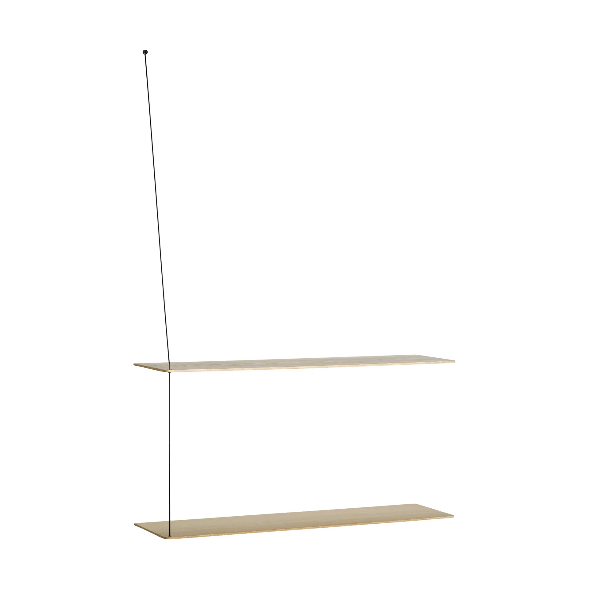 Stedge hylle, Hvitpigmentert eik-svart, 80 cm, 2 hyller Woud