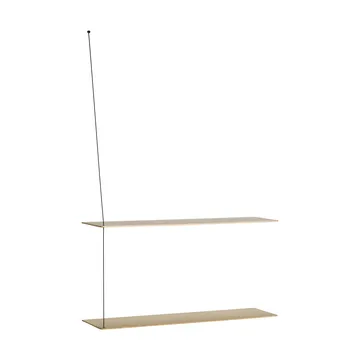 Stedge hylle - Hvitpigmentert eik-svart, 80 cm, 2 hyller - Woud
