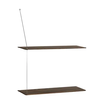 Stedge hylle - Røkt eik-børstet stål, 60 cm, 2 hyller - Woud