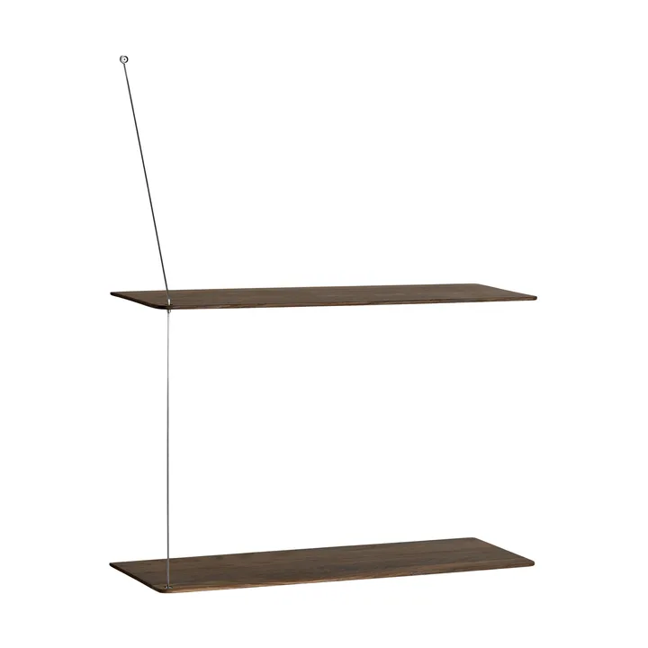 Stedge hylle - Røkt eik-børstet stål, 60 cm, 2 hyller - Woud