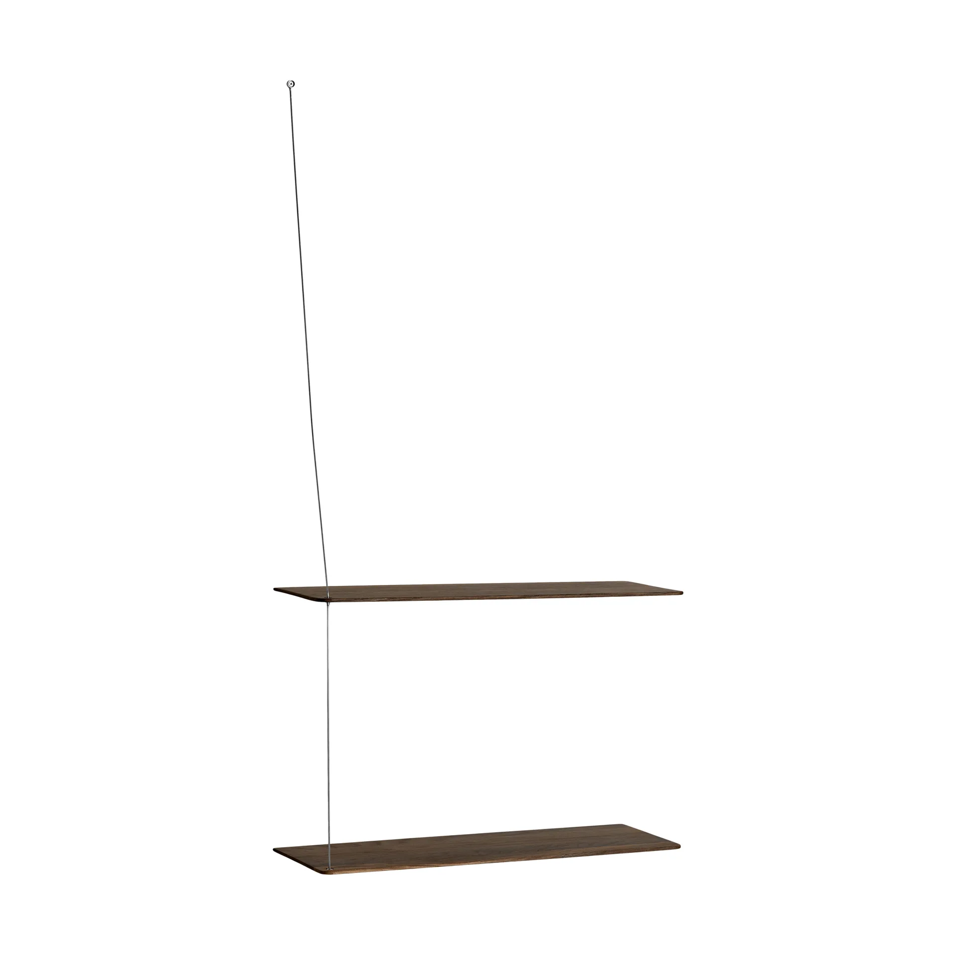 Stedge hylle, Røkt eik-børstet stål, 60 cm, 2 hyller Woud