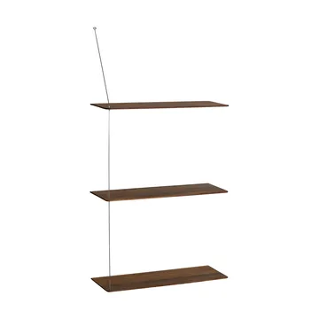 Stedge hylle - Røkt eik-børstet stål, 60 cm, 3 hyller - Woud