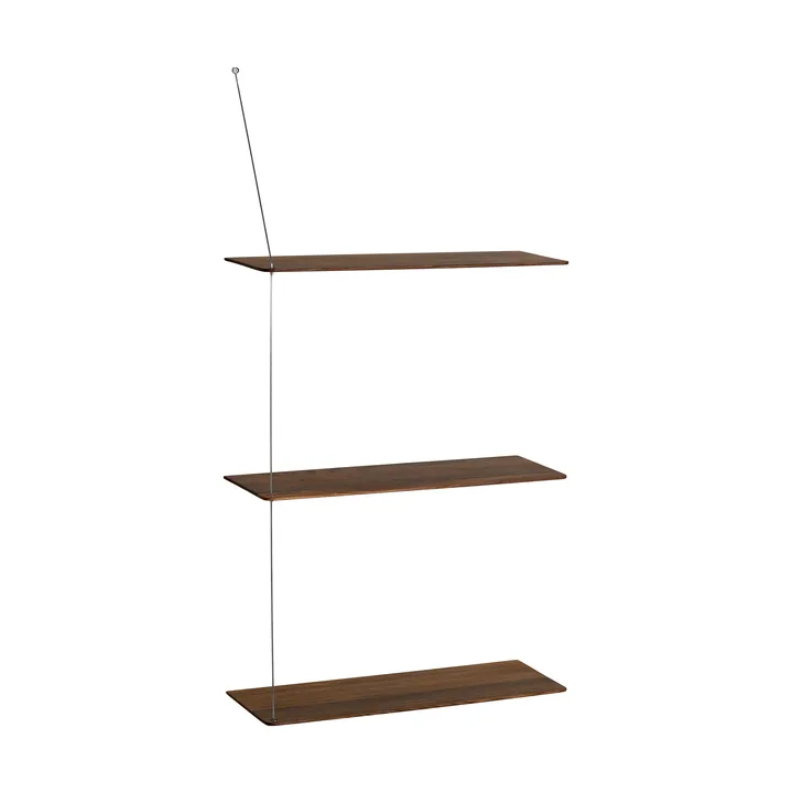 Stedge hylle - Røkt eik-børstet stål, 60 cm, 3 hyller - Woud