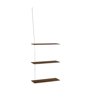 Stedge hylle - Røkt eik-børstet stål, 60 cm, 3 hyller - Woud
