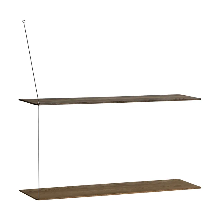 Stedge hylle - Røkt eik-børstet stål, 80 cm, 2 hyller - Woud