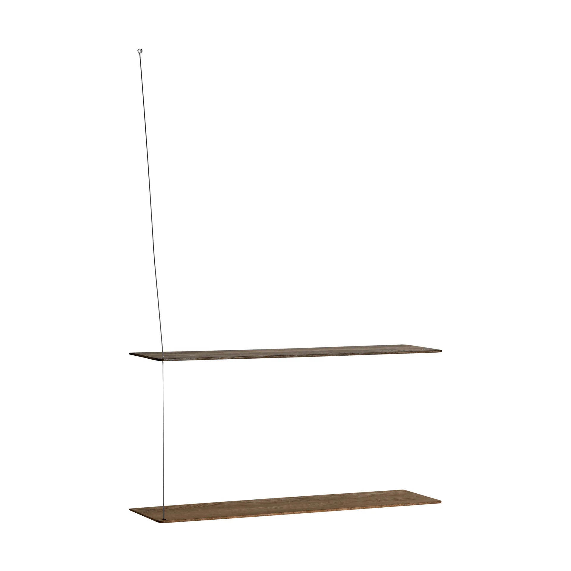 Stedge hylle, Røkt eik-børstet stål, 80 cm, 2 hyller Woud