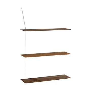 Stedge hylle - Røkt eik-børstet stål, 80 cm, 3 hyller - Woud