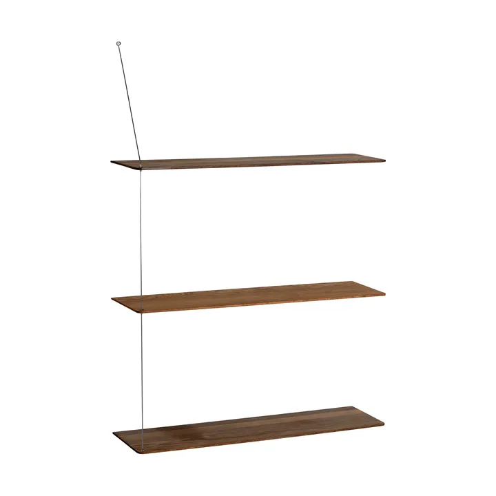 Stedge hylle - Røkt eik-børstet stål, 80 cm, 3 hyller - Woud