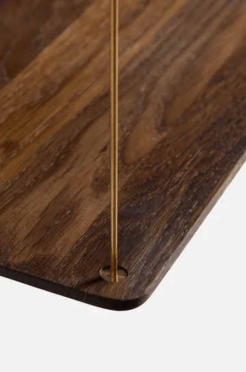 Stedge hylle - Røkt eik-messing, 60 cm, 2 hyller - Woud
