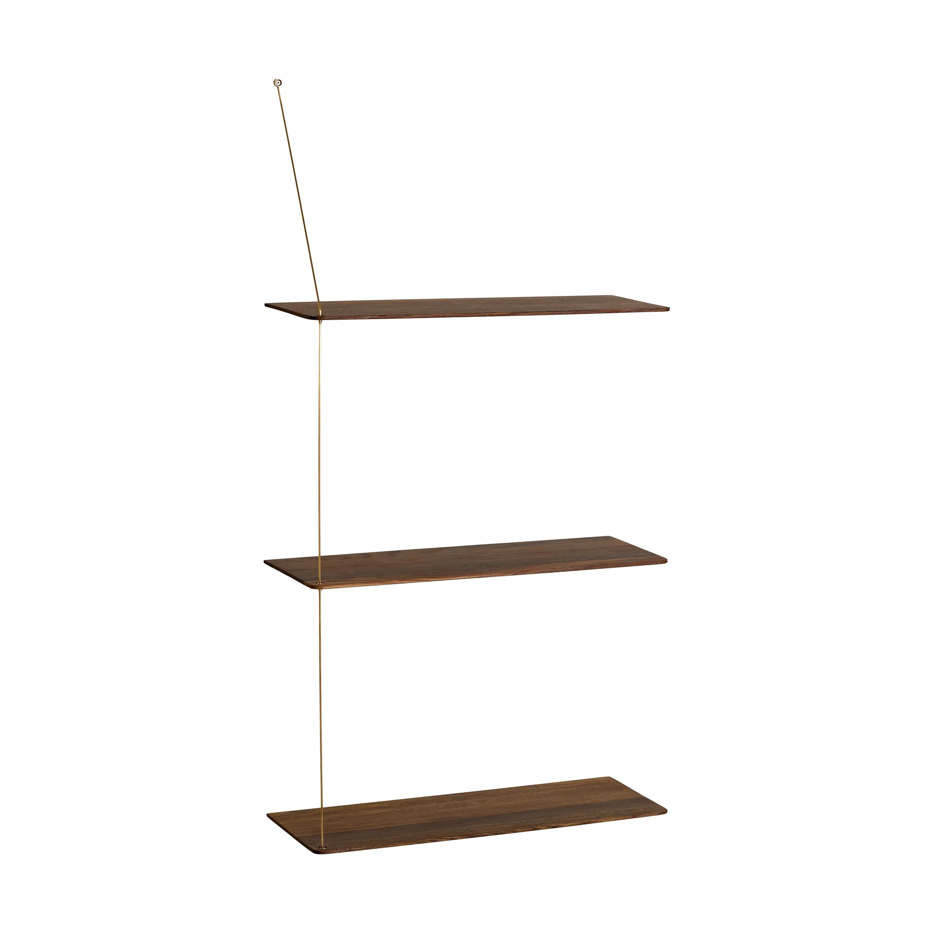 Stedge hylle, Røkt eik-messing, 60 cm, 3 hyller Woud