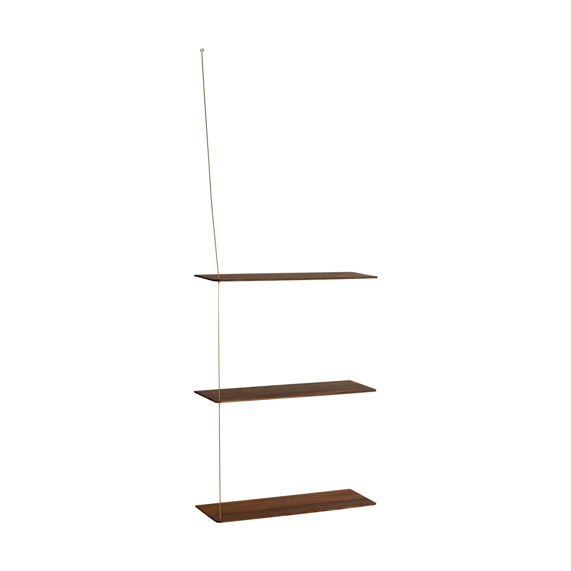Stedge hylle, Røkt eik-messing, 60 cm, 3 hyller Woud