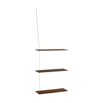 Stedge hylle - Røkt eik-messing, 60 cm, 3 hyller - Woud