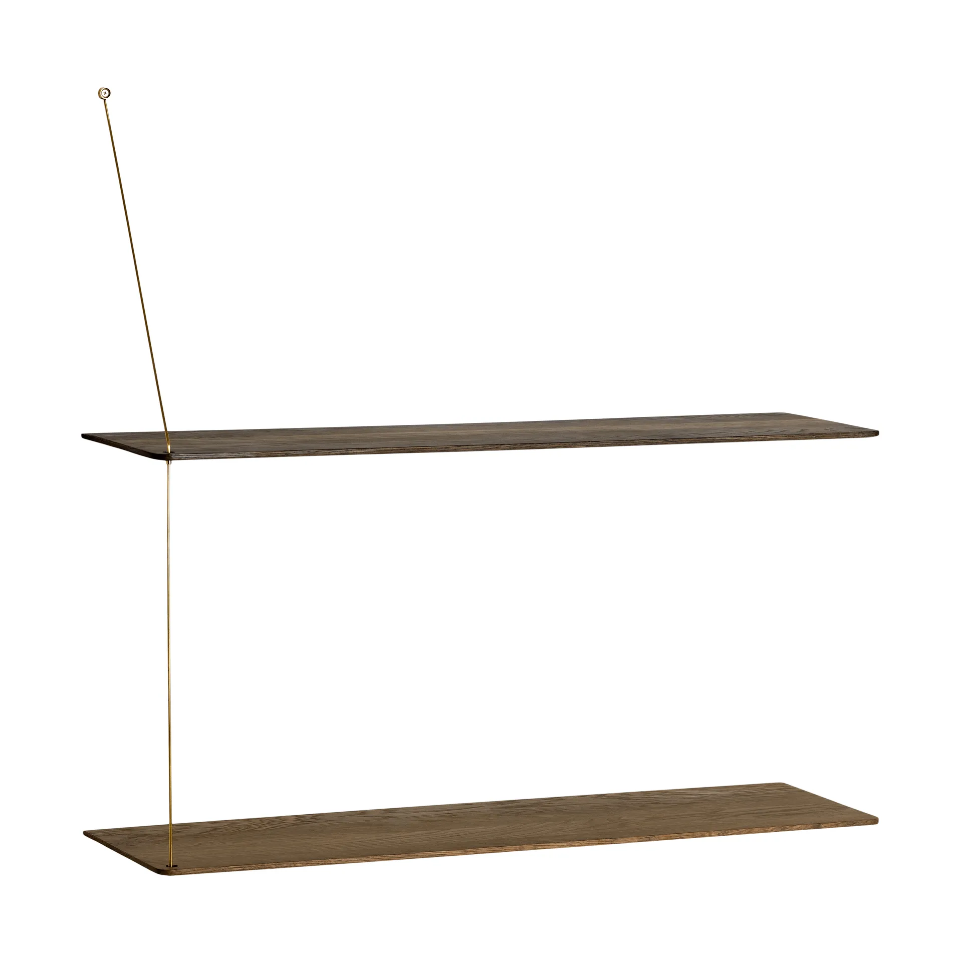 Stedge hylle, Røkt eik-messing, 80 cm, 2 hyller Woud
