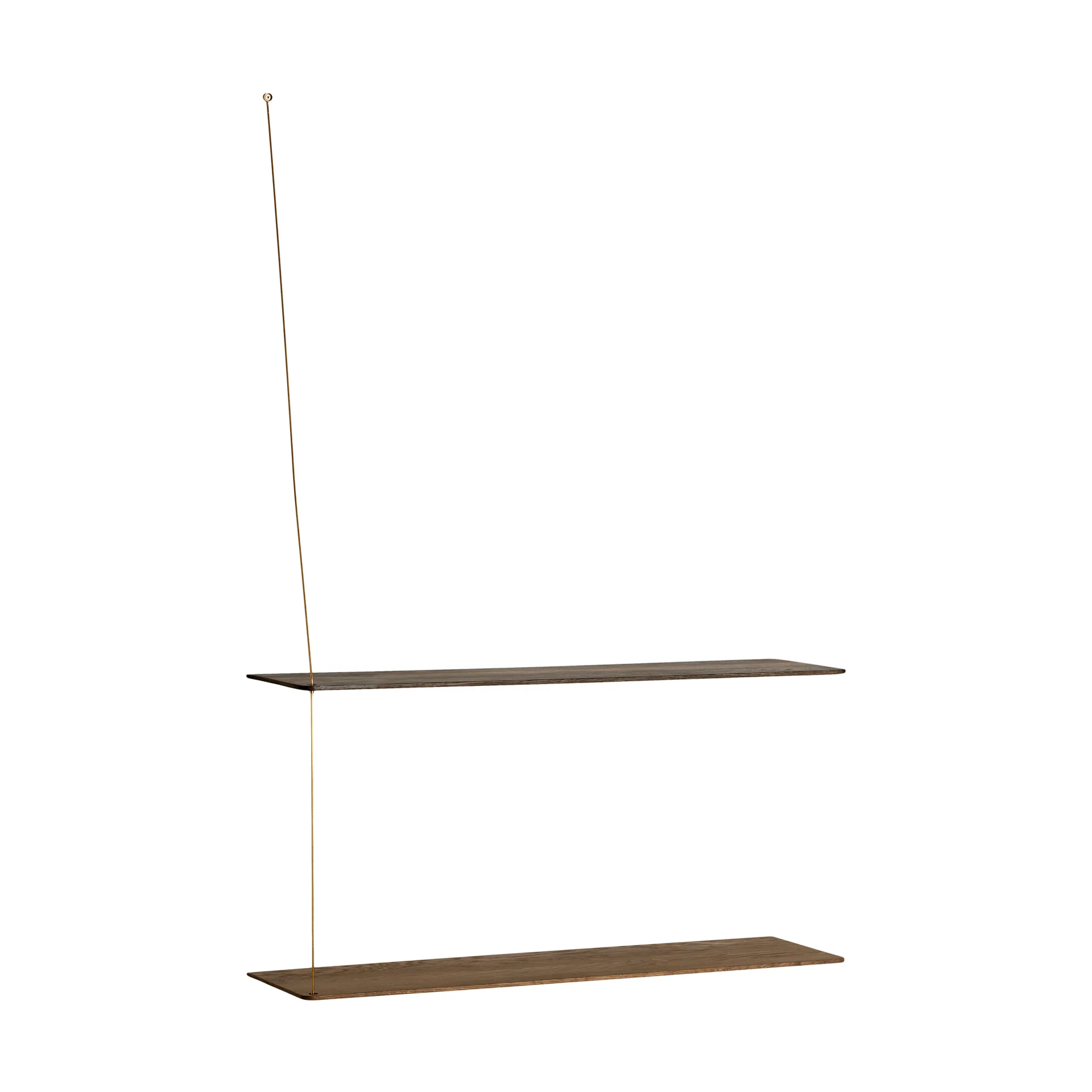 Stedge hylle, Røkt eik-messing, 80 cm, 2 hyller Woud