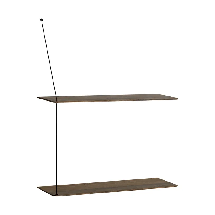 Stedge hylle - Røkt eik-svart, 2 hyller, 60 cm - Woud