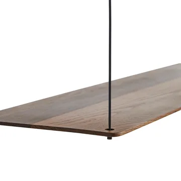 Stedge hylle - Røkt eik-svart, 80 cm, 2 hyller - Woud