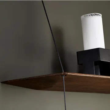 Stedge hylle - Røkt eik-svart, 80 cm, 2 hyller - Woud