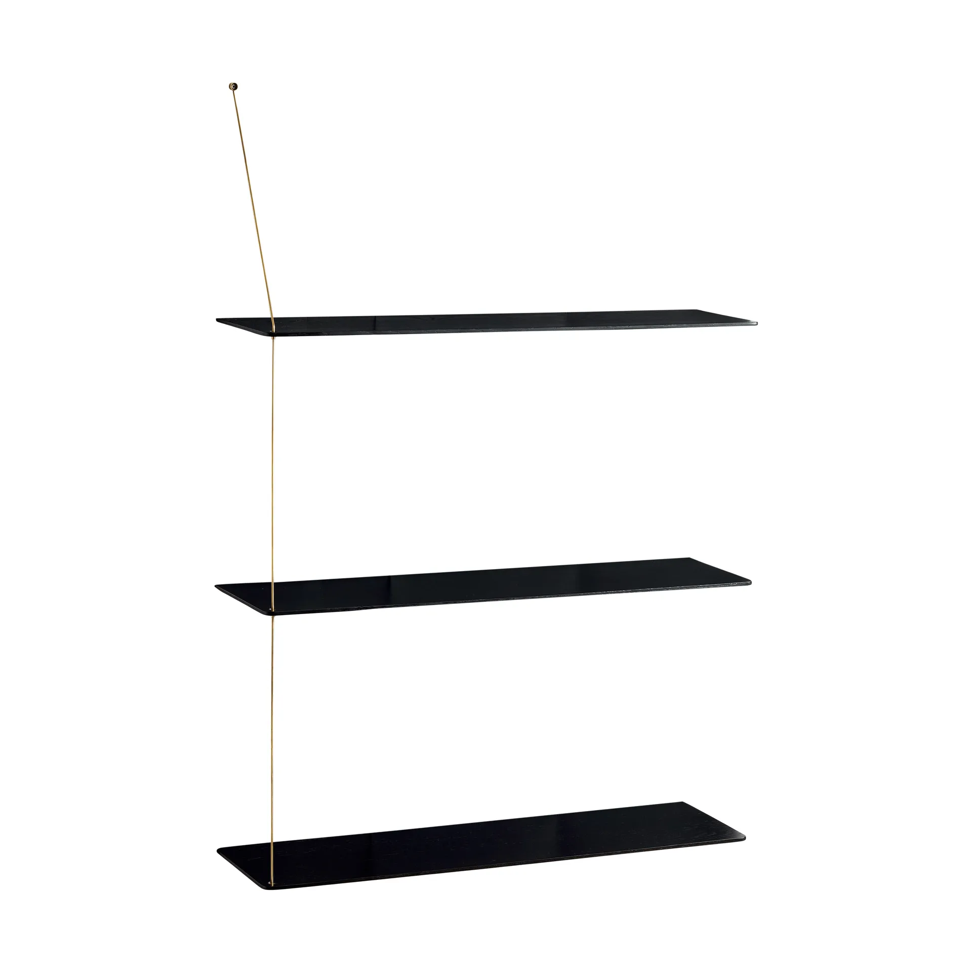 Stedge hylle, Sort eik-messing, 80 cm, 3 hyller Woud