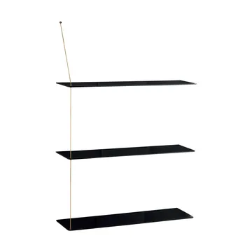 Stedge hylle - Sort eik-messing, 80 cm, 3 hyller - Woud