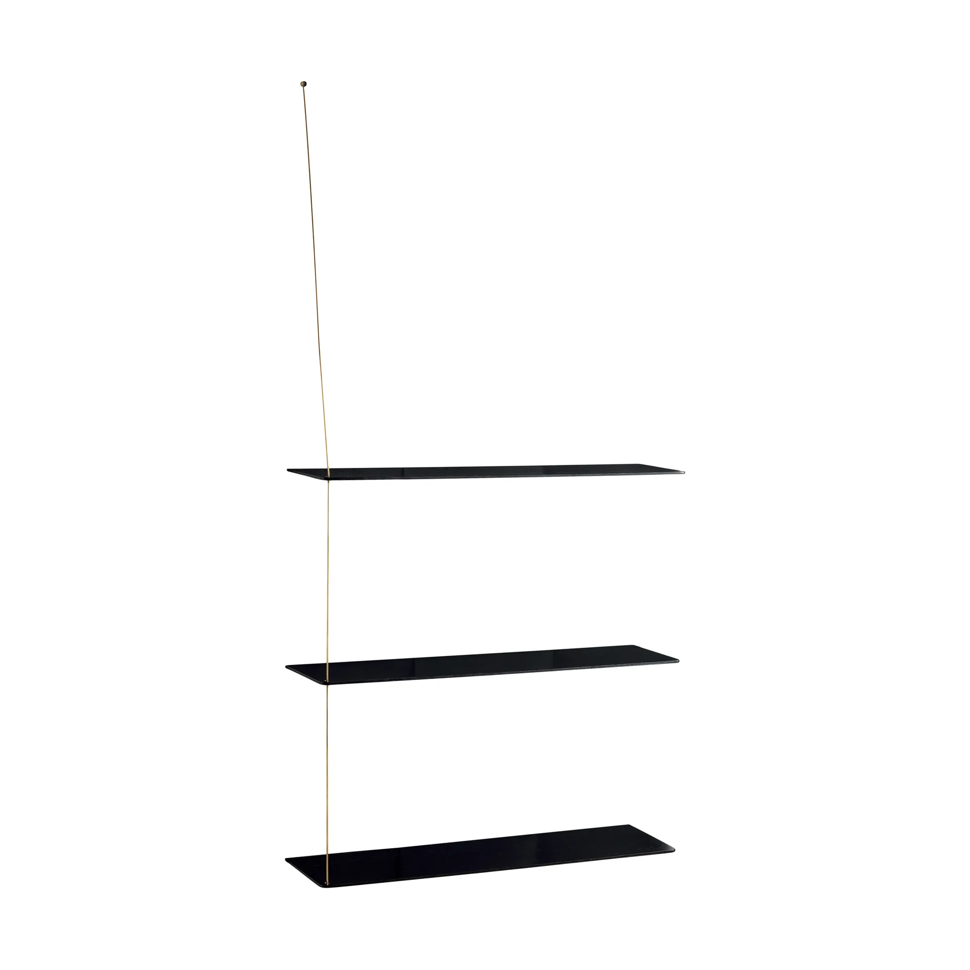 Stedge hylle, Sort eik-messing, 80 cm, 3 hyller Woud