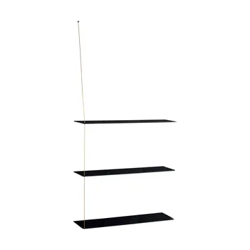 Stedge hylle - Sort eik-messing, 80 cm, 3 hyller - Woud