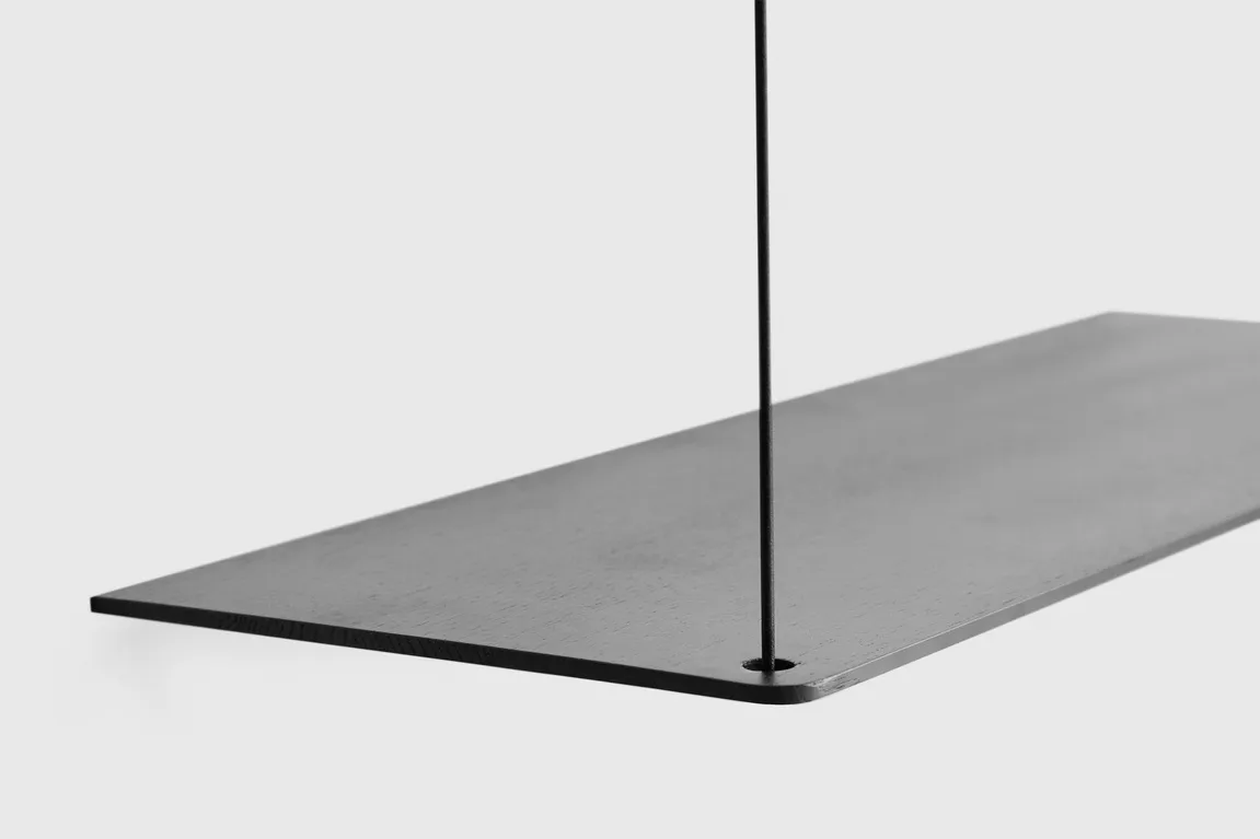 Stedge hylle, Svart eik, 80 cm, 2 hyller Woud