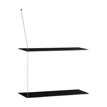 Stedge hylle - Svart eik-børstet stål, 60 cm, 2 hyller - Woud