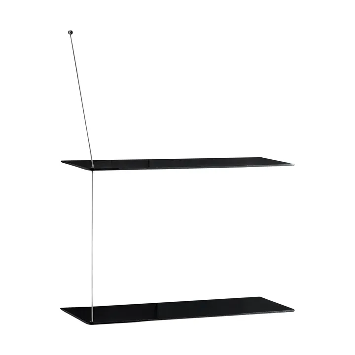 Stedge hylle - Svart eik-børstet stål, 60 cm, 2 hyller - Woud