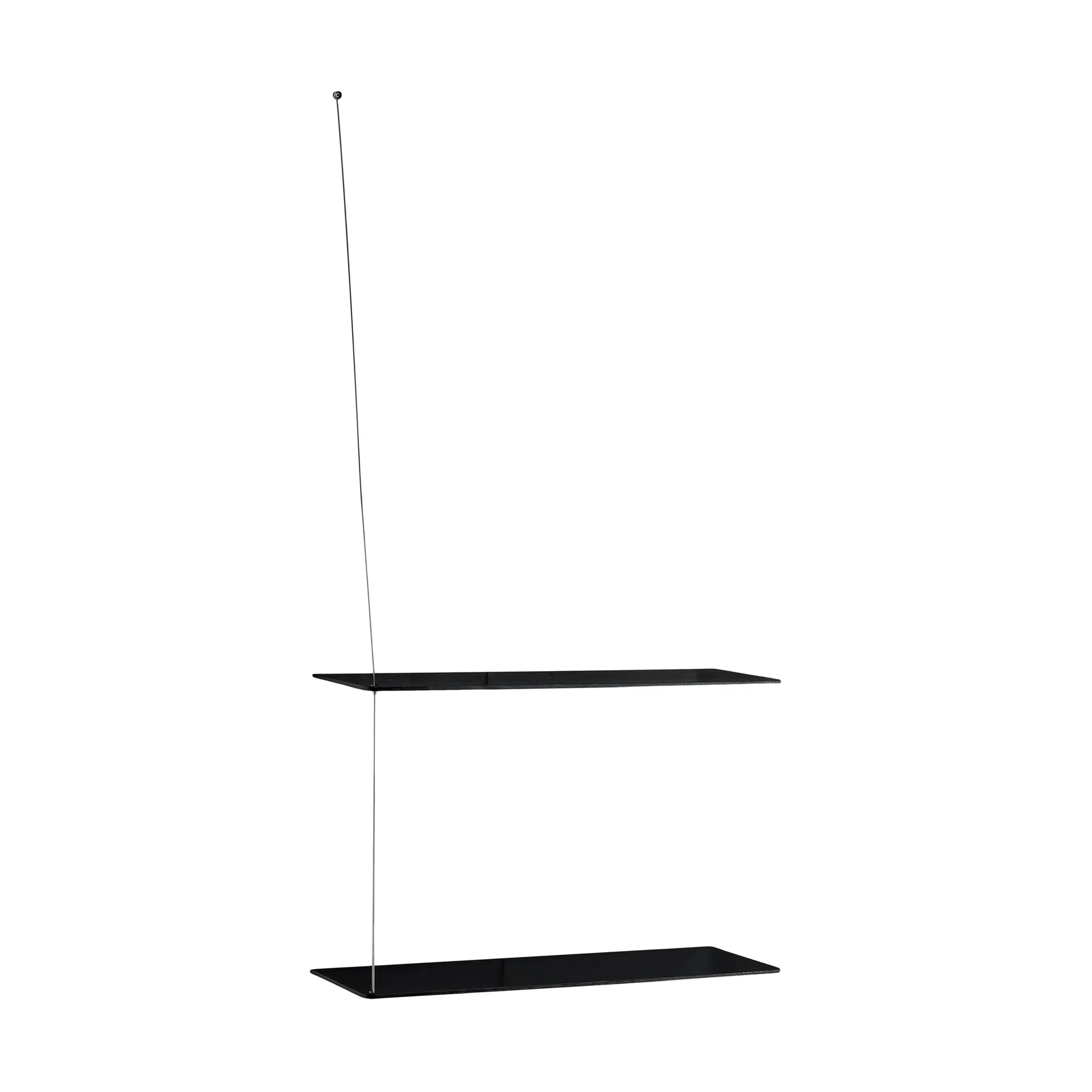 Stedge hylle, Svart eik-børstet stål, 60 cm, 2 hyller Woud
