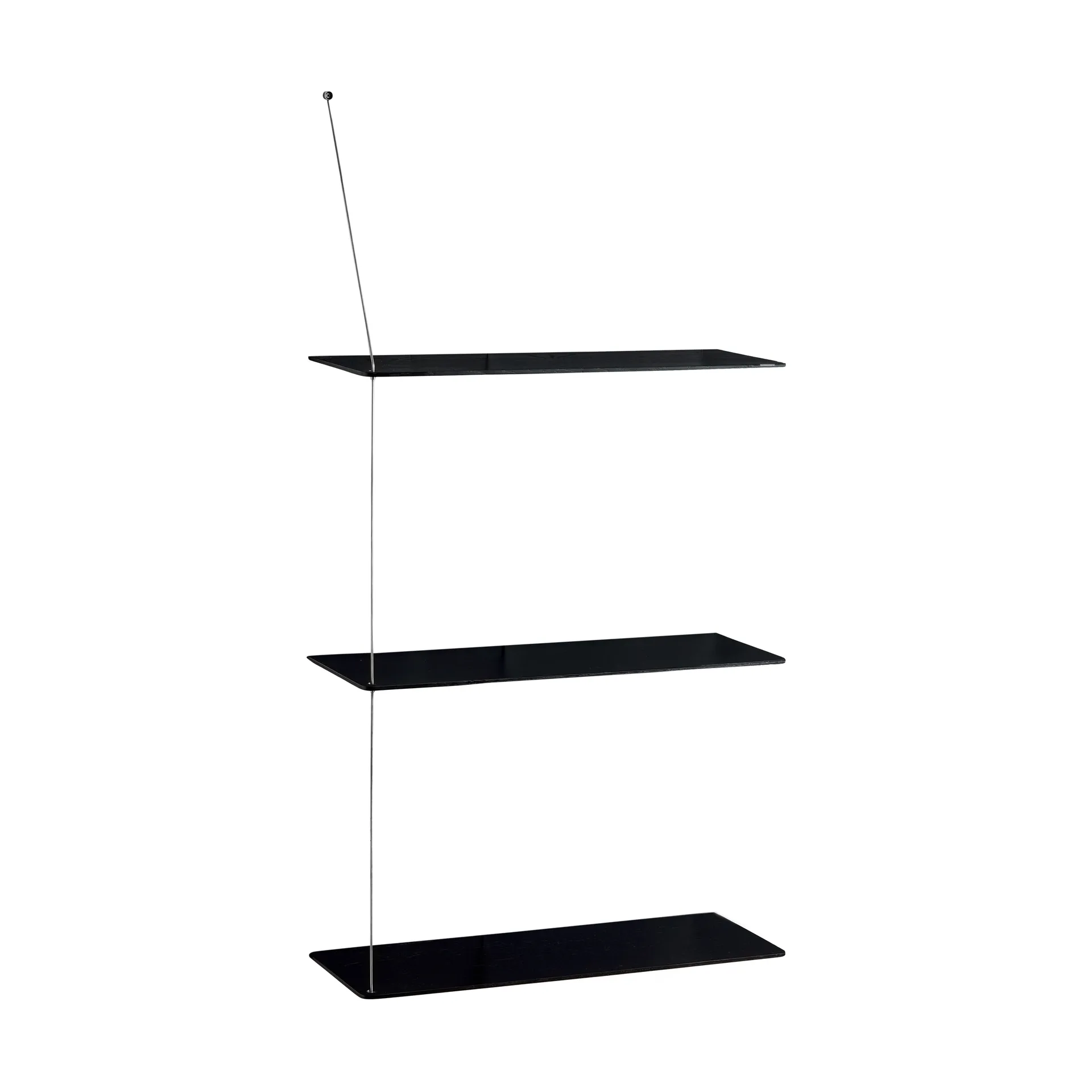 Stedge hylle, Svart eik-børstet stål, 60 cm, 3 hyller Woud